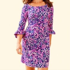 Lilly Pulitzer Preppy Sophie Ruffle UPF 50+ Dress In Swing Of Things Medium